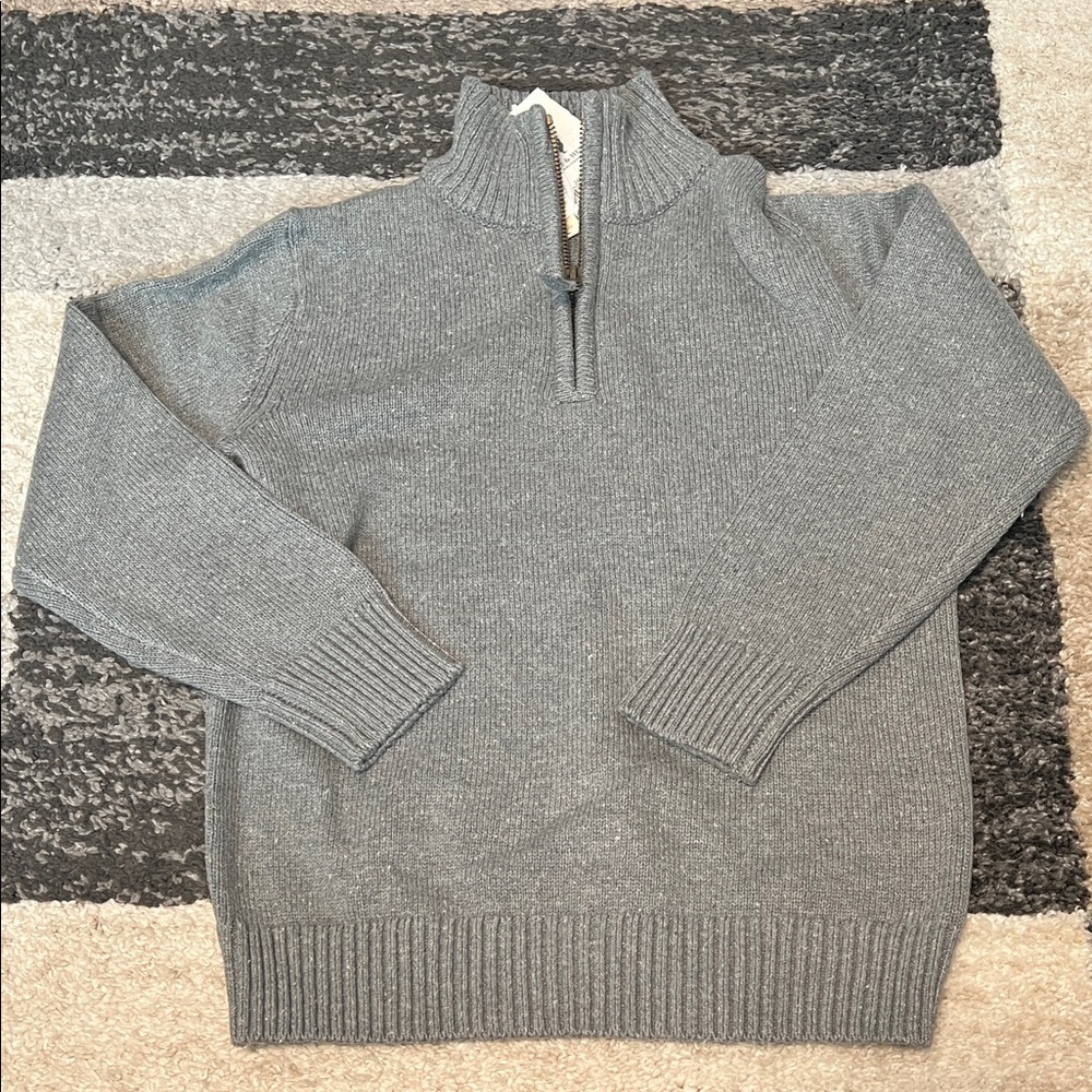 Hope & Henry quarter zip sweater, grey, size small (5/6) NWT!